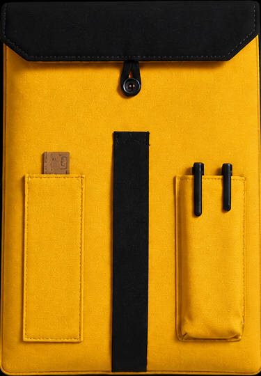 Yellow laptop folio sleeve